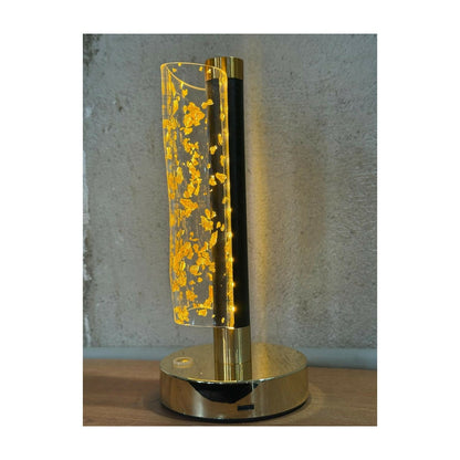 3D Illusion Golden Flakes LED Vase Shape Table Lamp with Touch Control